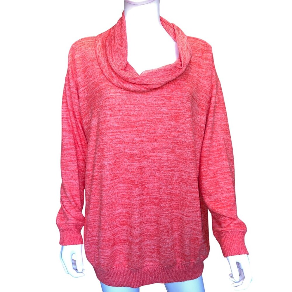 Torrid Super Soft Plush Orange Cowl Neck Sweater Relaxed Fit Womens Size 0/L